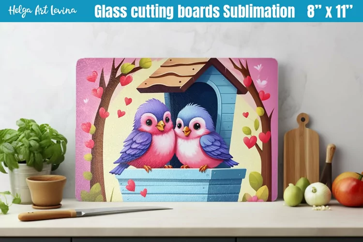 Glass Cutting Boards Kitchen | Cute Birds