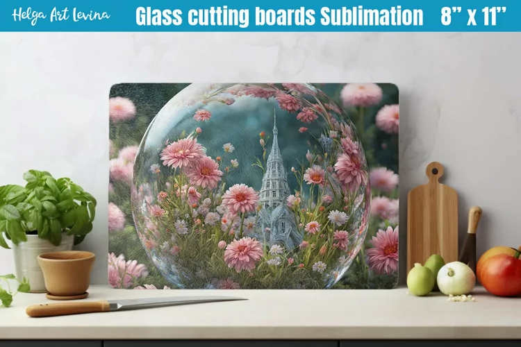 Glass Cutting Boards Kitchen | 3d flowers