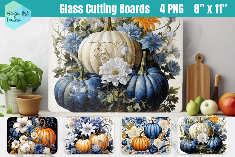 Pumpkin Glass Cutting Boards Kitchen