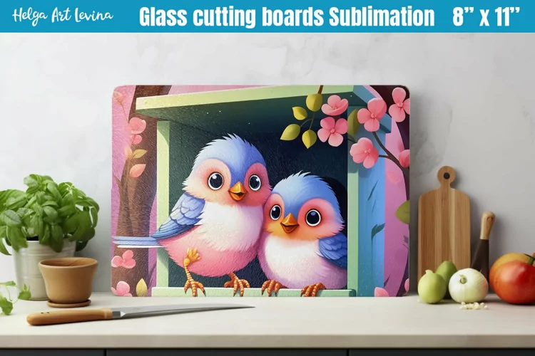 Glass Cutting Boards Kitchen | Cute Birds