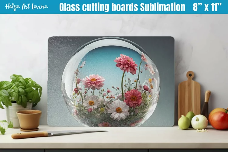 Glass Cutting Boards Kitchen | 3d flowers