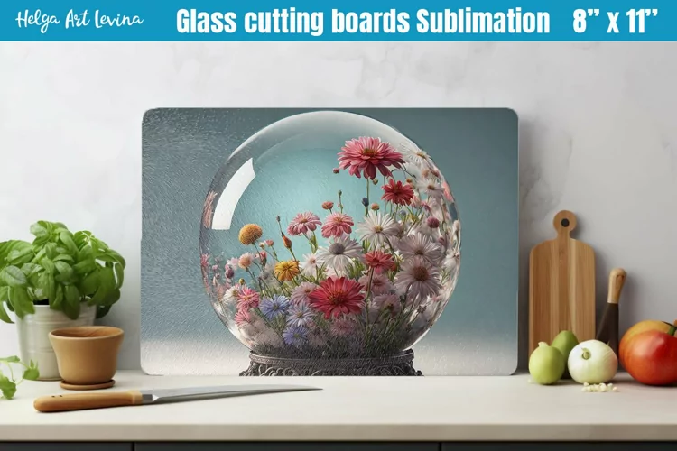 Glass Cutting Boards Kitchen | 3d flowers
