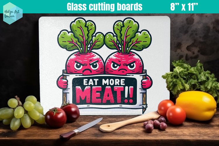 Glass Cutting Boards Kitchen | Angry vegetables