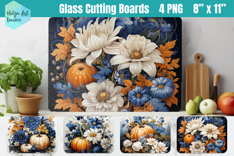 Pumpkin Glass Cutting Boards Kitchen