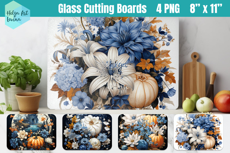 Pumpkin Glass Cutting Boards Kitchen