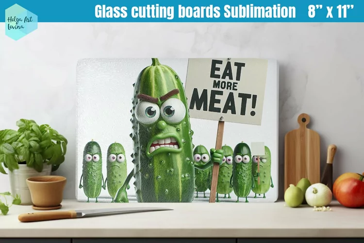 Glass Cutting Boards Kitchen | Angry vegetables