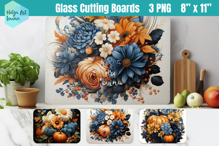 Pumpkin Glass Cutting Boards Kitchen