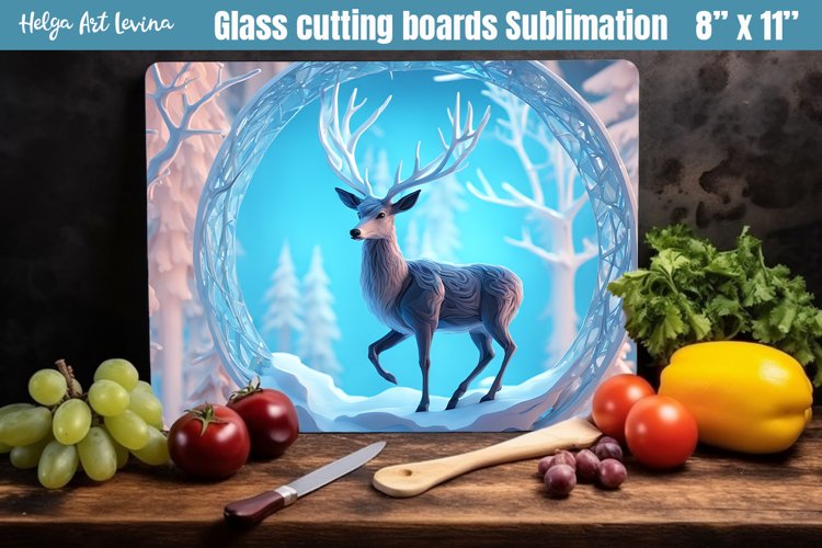 Christmas Glass Cutting Boards Kitchen