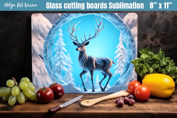 Christmas Glass Cutting Boards Kitchen