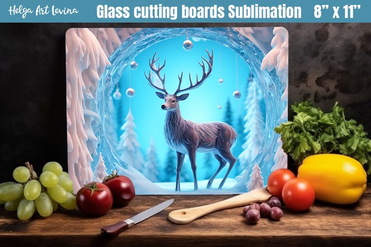 Christmas Glass Cutting Boards Kitchen