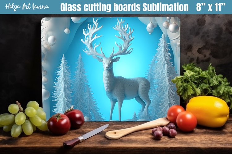 Christmas Glass Cutting Boards Kitchen