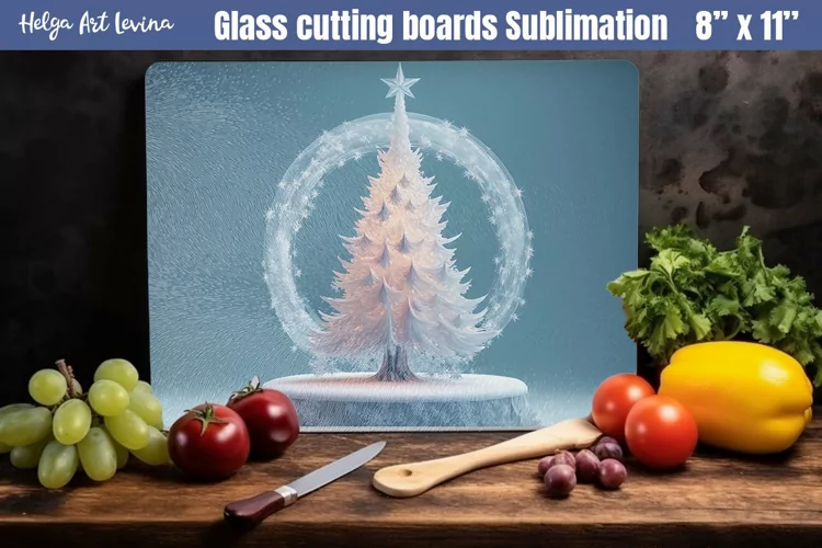 Christmas Glass Cutting Boards Kitchen