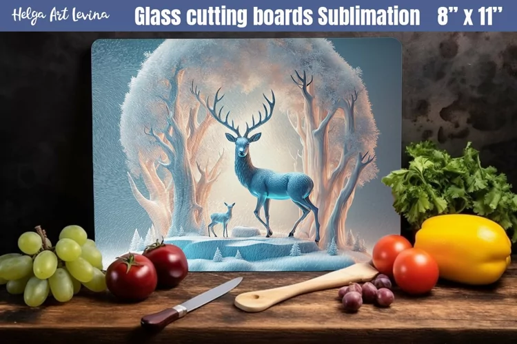 Christmas Glass Cutting Boards Kitchen