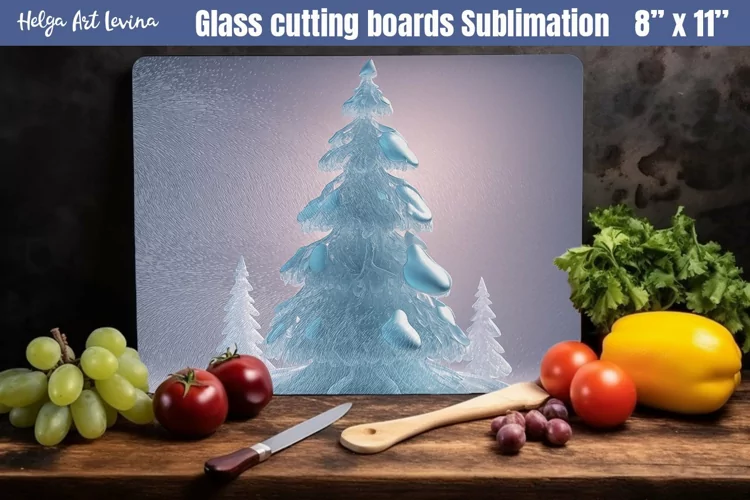 Christmas Glass Cutting Boards Kitchen