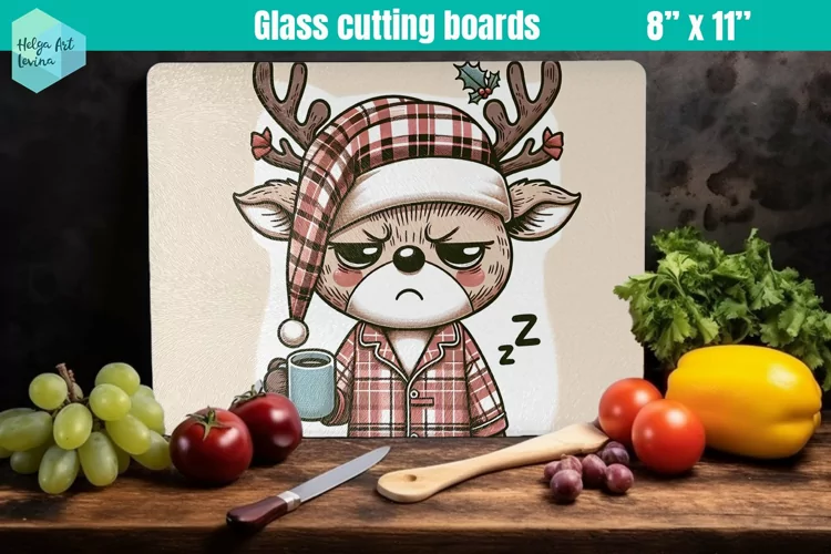Grumpy animals Glass Cutting Boards Kitchen