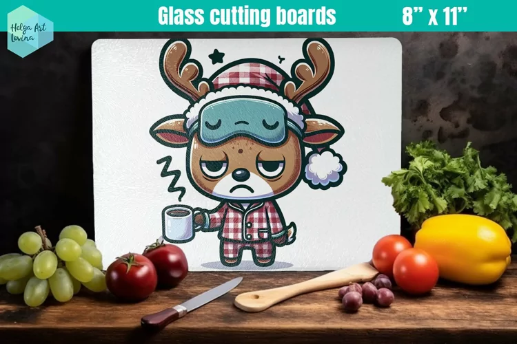 Grumpy animals Glass Cutting Boards Kitchen