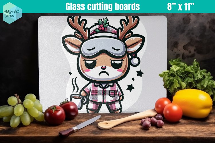 Grumpy animals Glass Cutting Boards Kitchen example image 1