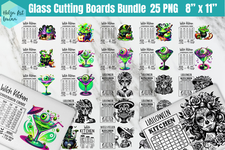 Halloween Glass Cutting Boards Kitchen
