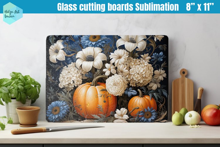 Pumpkin Glass Cutting Boards Kitchen