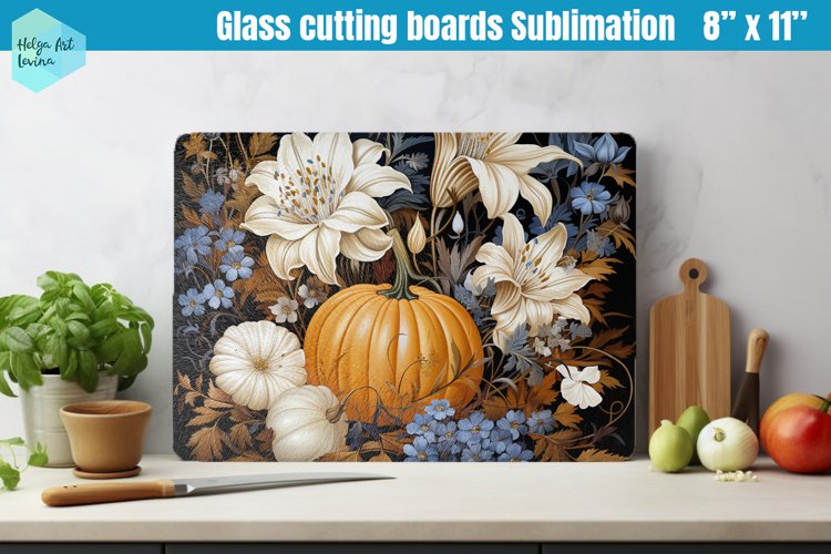 Pumpkin Glass Cutting Boards Kitchen