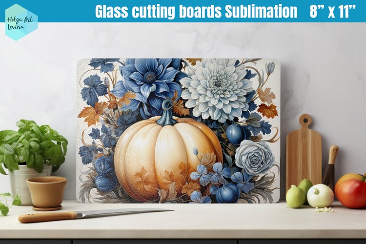 Pumpkin Glass Cutting Boards Kitchen