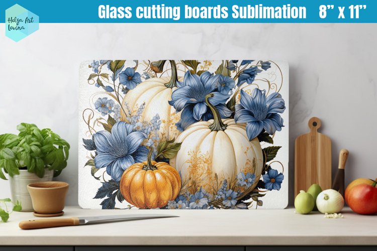 Pumpkin Glass Cutting Boards Kitchen