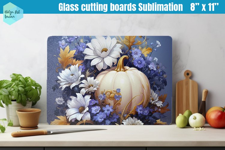 Pumpkin Glass Cutting Boards Kitchen
