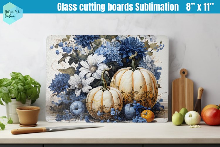 Pumpkin Glass Cutting Boards Kitchen