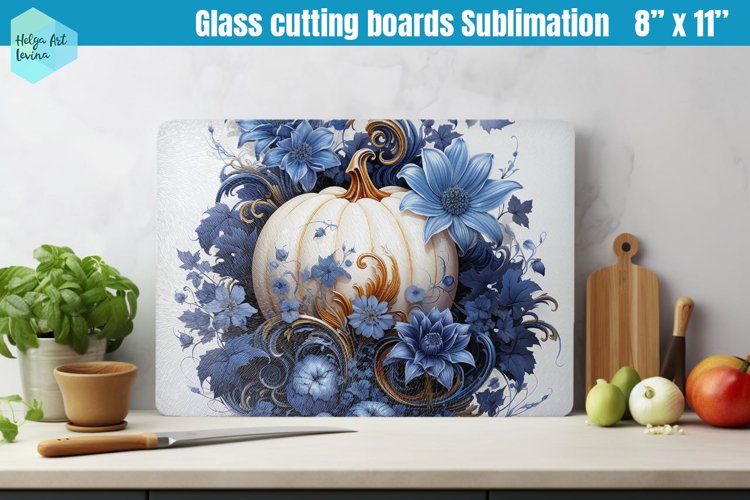 Pumpkin Glass Cutting Boards Kitchen