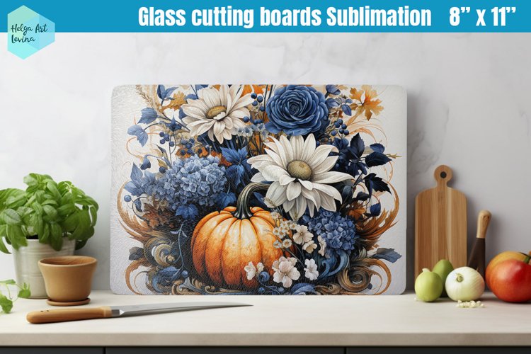 Pumpkin Glass Cutting Boards Kitchen