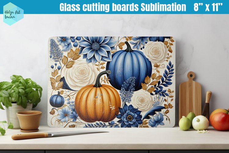 Pumpkin Glass Cutting Boards Kitchen