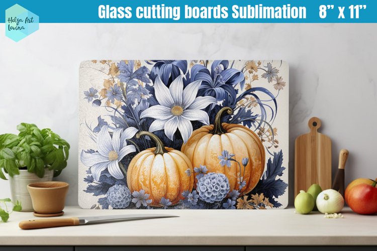 Pumpkin Glass Cutting Boards Kitchen