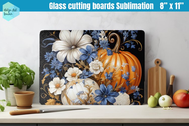 Pumpkin Glass Cutting Boards Kitchen