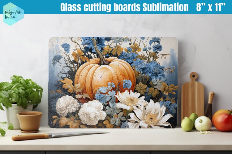 Pumpkin Glass Cutting Boards Kitchen
