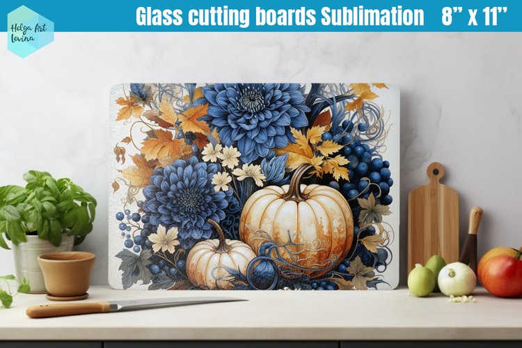 Pumpkin Glass Cutting Boards Kitchen