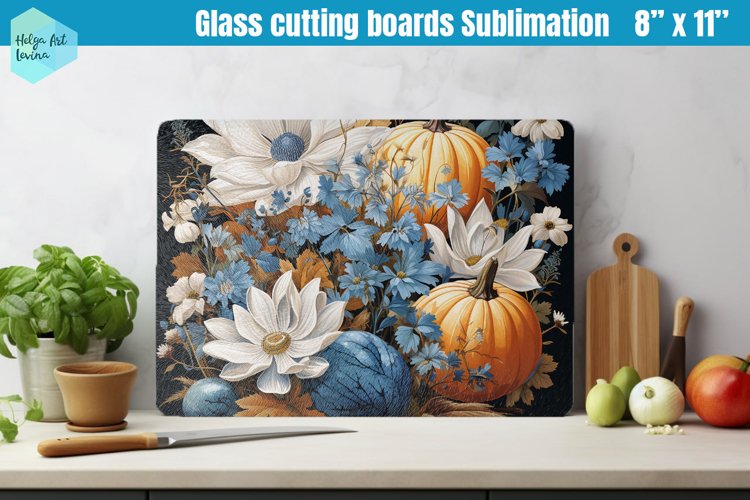 Pumpkin Glass Cutting Boards Kitchen