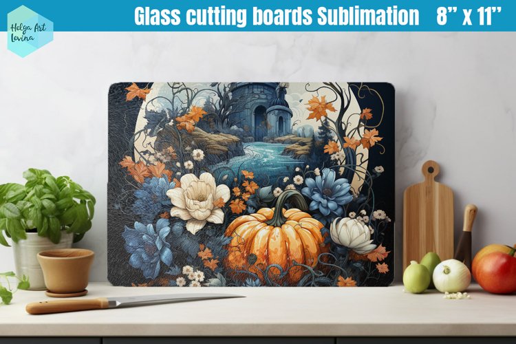 Pumpkin Glass Cutting Boards Kitchen