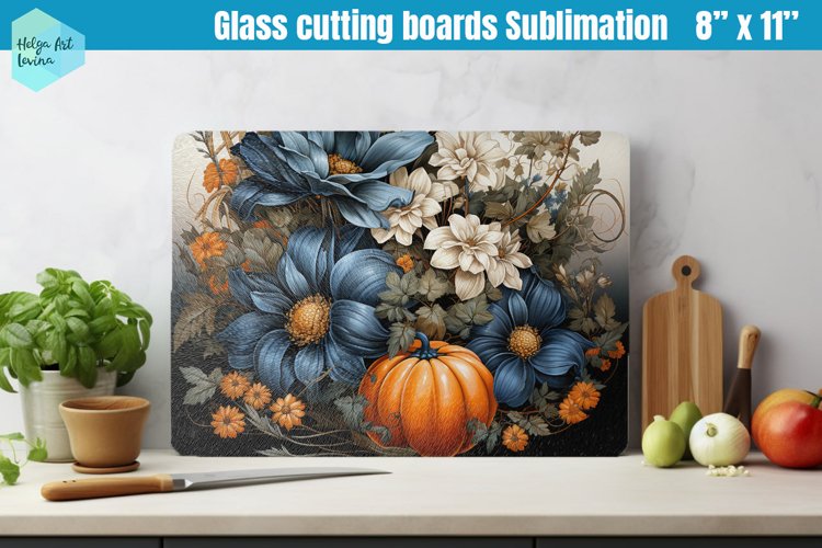 Pumpkin Glass Cutting Boards Kitchen