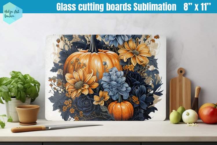 Pumpkin Glass Cutting Boards Kitchen