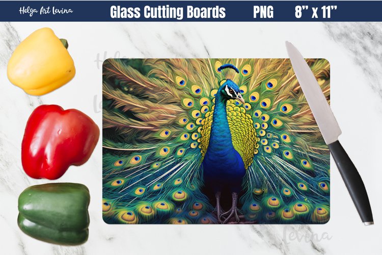Peacock Glass Cutting Boards | Kitchen Chopping Board