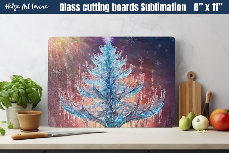 Christmas Tree Glass Cutting Boards Kitchen
