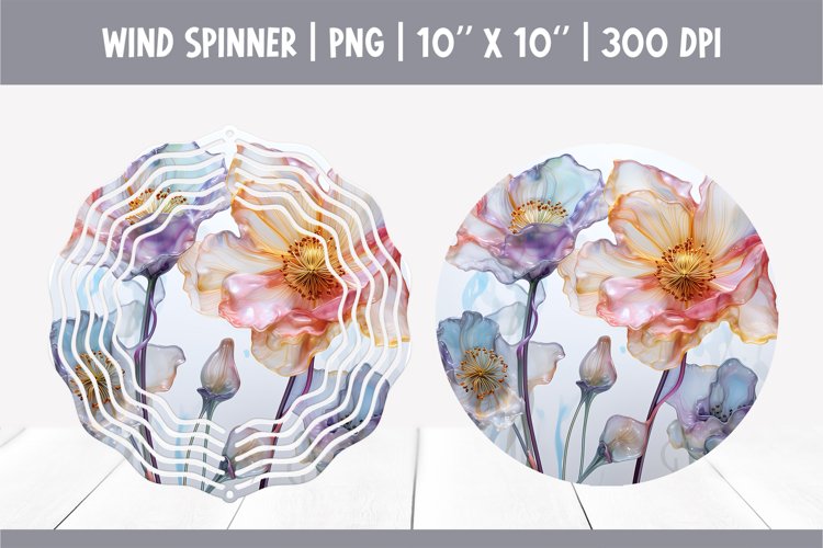 3d Bright Flowers Wind Spinner Sublimation | Spring Design