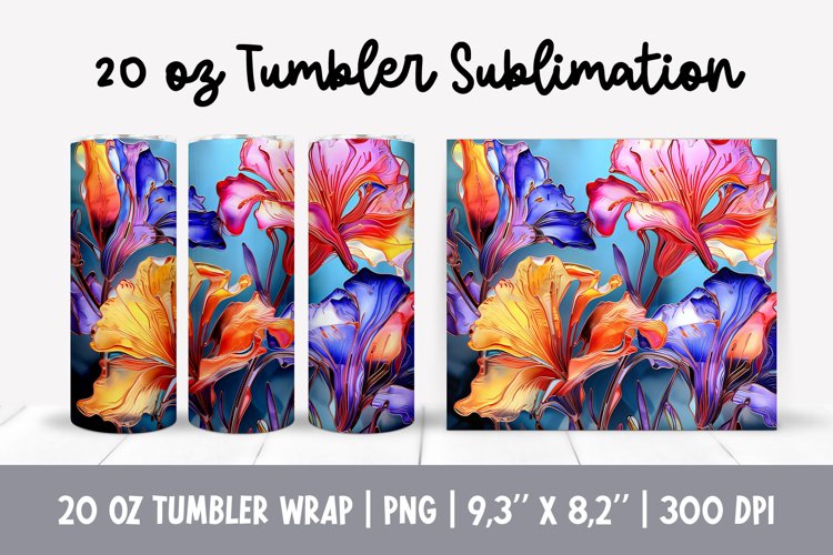 3d Flowers Tumbler Sublimation | Glass Flower Wrap