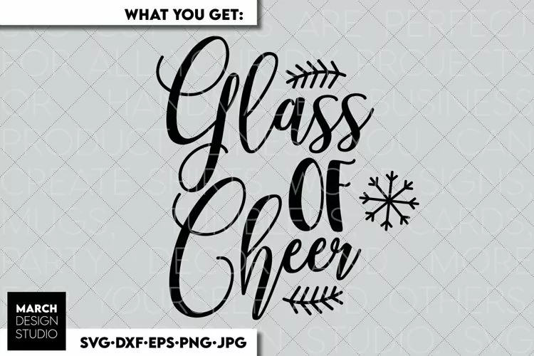 Glass Of Cheer SVG PNG | Christmas Shirt Design SVG PNG