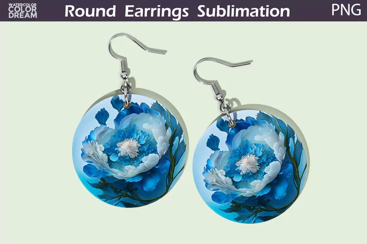 Peonies Flowers Round Earrings | Wildflowers Earrings