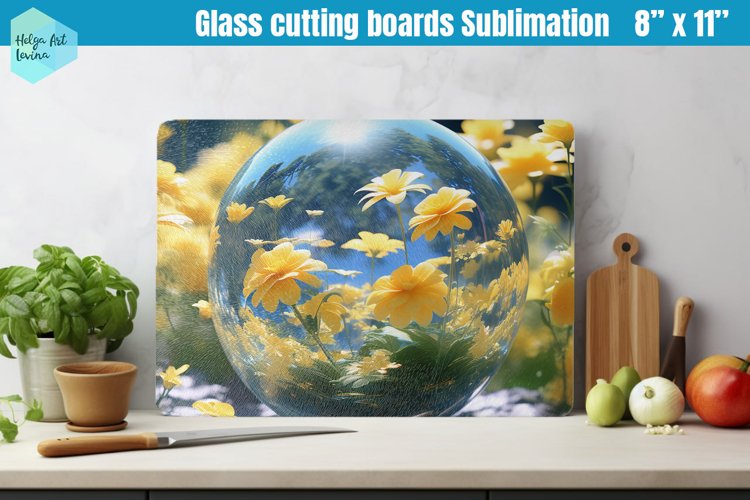 Glass Cutting Boards Kitchen | 3d flowers example image 1