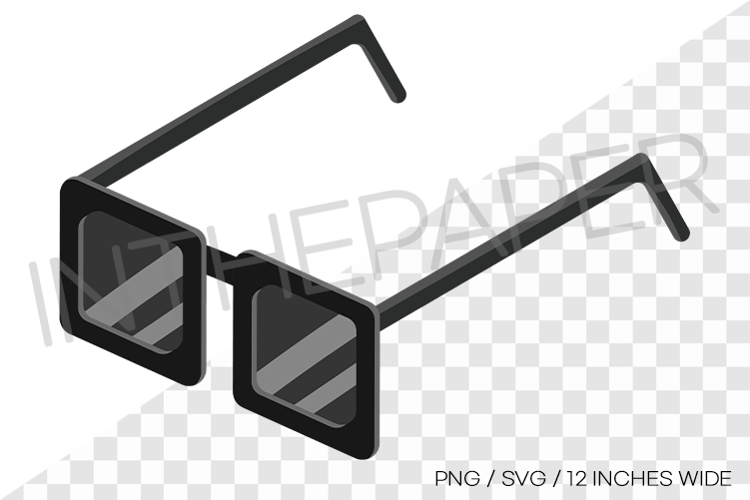 Glasses with horn rims PNG summer clipart illustration svg example image 1