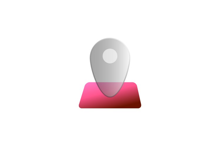 Glassmorphism location icon design vector