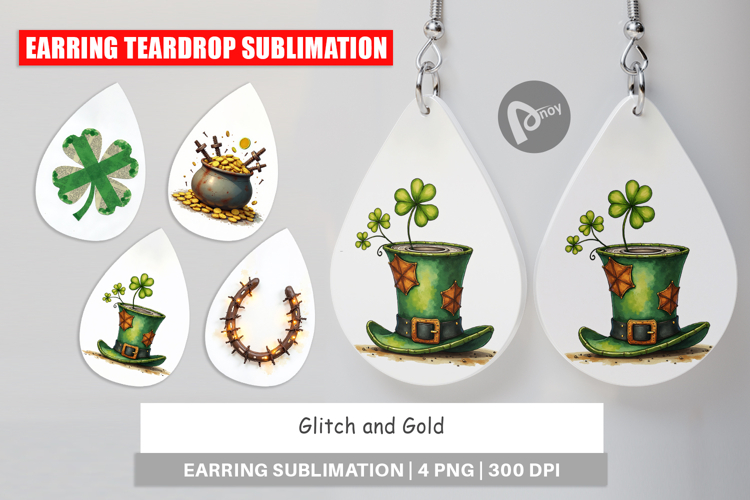 Glitch & Gold St Patricks Earring