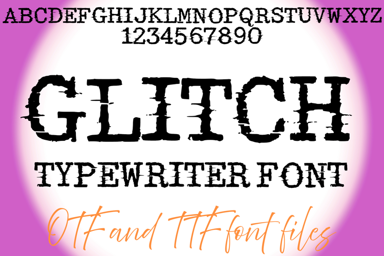 Glitch Typewriter Alphabet Lettering ABC Text Font